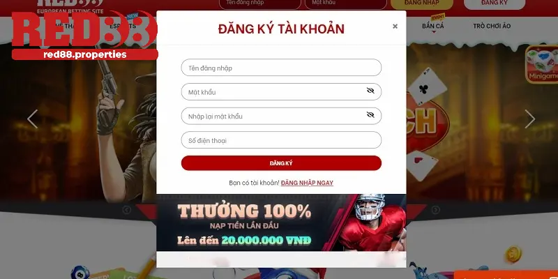 Đăng ký tạo tài khoản Red88 nhanh chóng